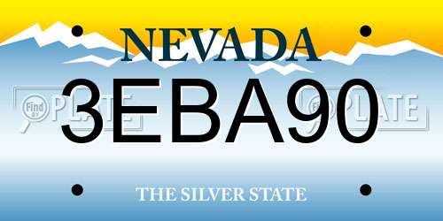 3EBA90 Nevada License Plate