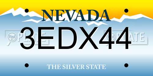 3EDX44 Nevada License Plate
