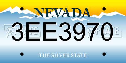 3EE3970 Nevada License Plate