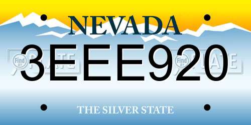 3EEE920 Nevada License Plate