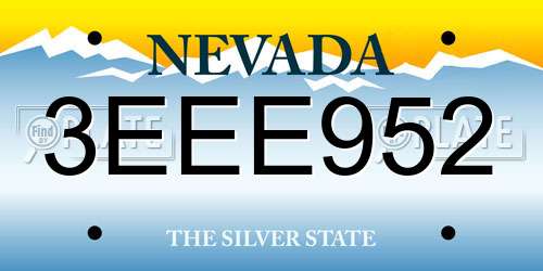 3EEE952 Nevada License Plate