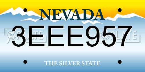 3EEE957 Nevada License Plate