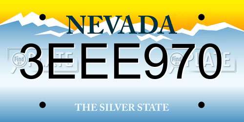 3EEE970 Nevada License Plate