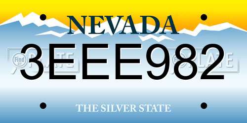 3EEE982 Nevada License Plate