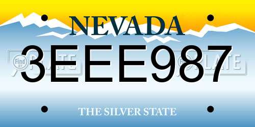3EEE987 Nevada License Plate