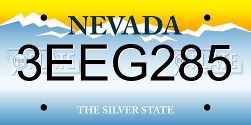 3EEG285 Nevada License Plate