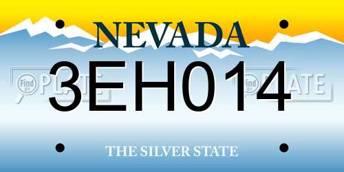 3EH014 Nevada License Plate