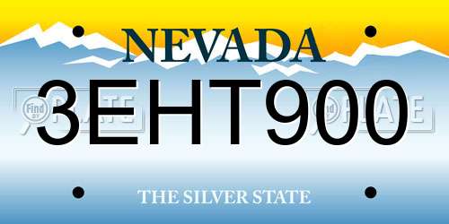 3EHT900 Nevada License Plate
