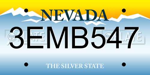 3EMB547 Nevada License Plate