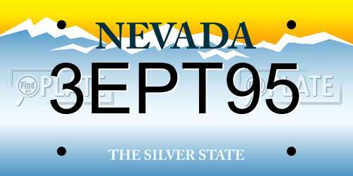 3EPT95 Nevada License Plate