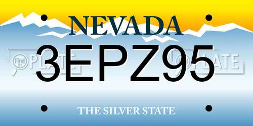 3EPZ95 Nevada License Plate