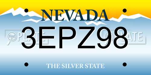 3EPZ98 Nevada License Plate
