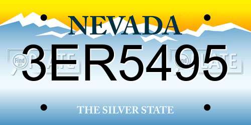 3ER5495 Nevada License Plate