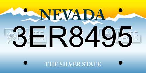 3ER8495 Nevada License Plate