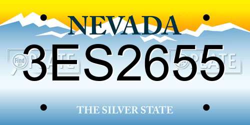 3ES2655 Nevada License Plate