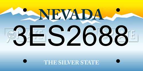 3ES2688 Nevada License Plate