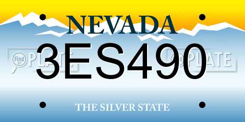 3ES490 Nevada License Plate