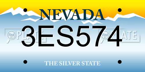 3ES574 Nevada License Plate