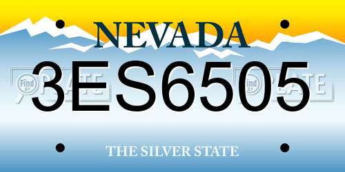 3ES6505 Nevada License Plate
