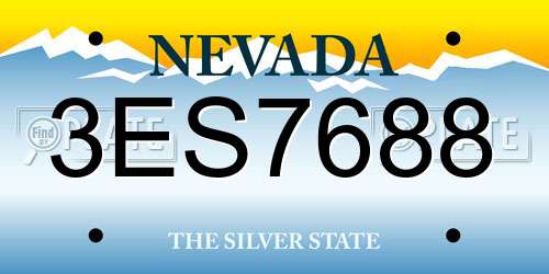 3ES7688 Nevada License Plate