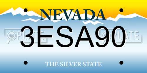3ESA90 Nevada License Plate