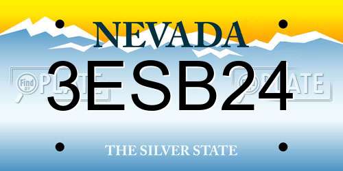 3ESB24 Nevada License Plate