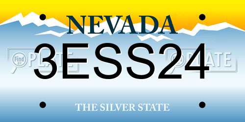 3ESS24 Nevada License Plate