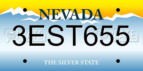 3EST655 Nevada License Plate