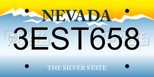 3EST658 Nevada License Plate