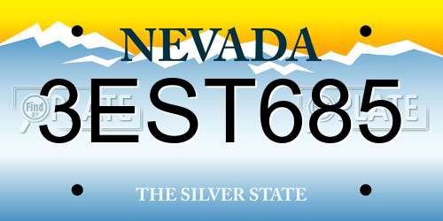 3EST685 Nevada License Plate