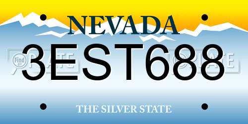3EST688 Nevada License Plate