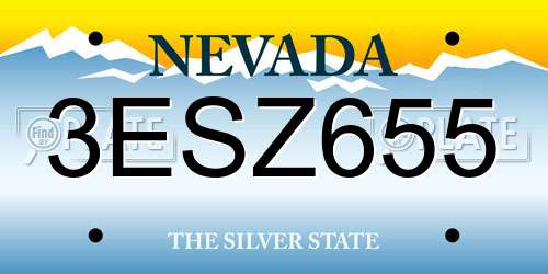 3ESZ655 Nevada License Plate