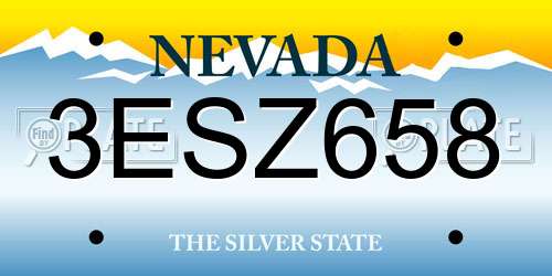 3ESZ658 Nevada License Plate