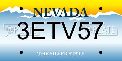 3ETV57 Nevada License Plate