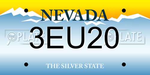 3EU20 Nevada License Plate