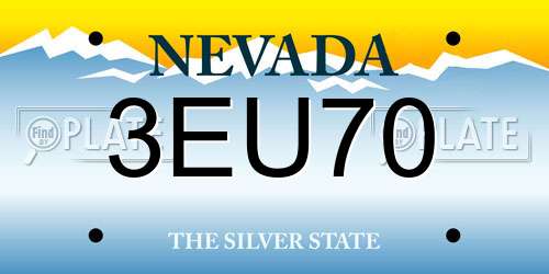 3EU70 Nevada License Plate