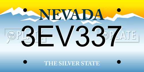 3EV337 Nevada License Plate