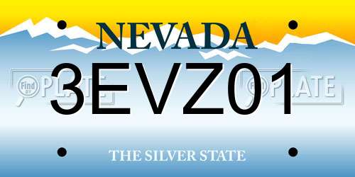 3EVZ01 Nevada License Plate