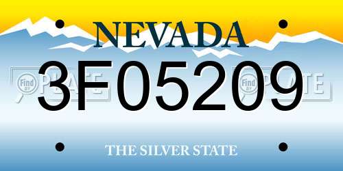 3F05209 Nevada License Plate