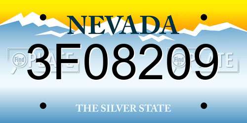 3F08209 Nevada License Plate