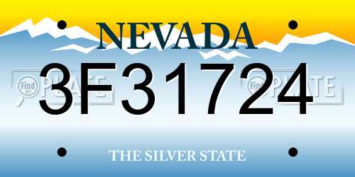 3F31724 Nevada License Plate