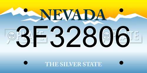 3F32806 Nevada License Plate