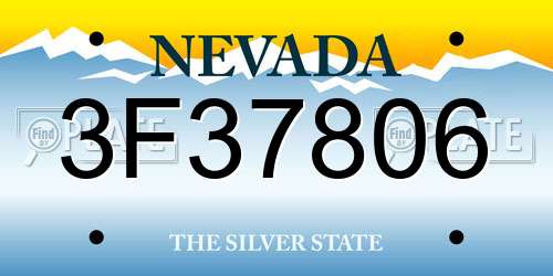 3F37806 Nevada License Plate