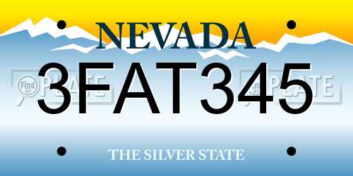 3FAT345 Nevada License Plate
