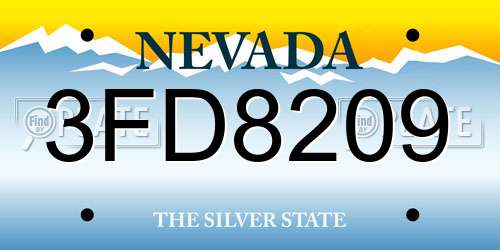3FD8209 Nevada License Plate