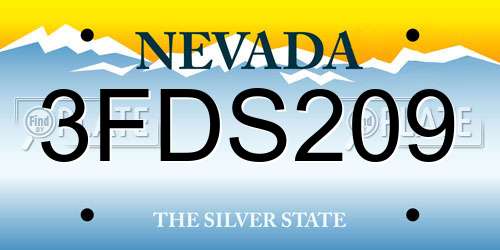 3FDS209 Nevada License Plate