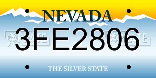 3FE2806 Nevada License Plate