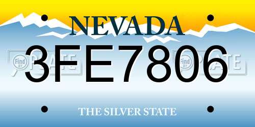 3FE7806 Nevada License Plate