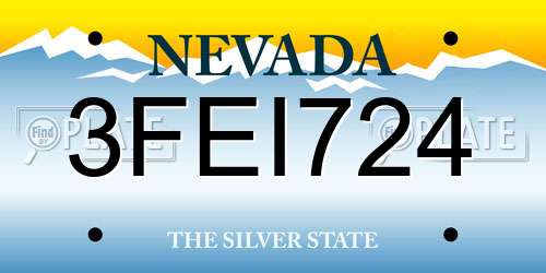 3FEI724 Nevada License Plate