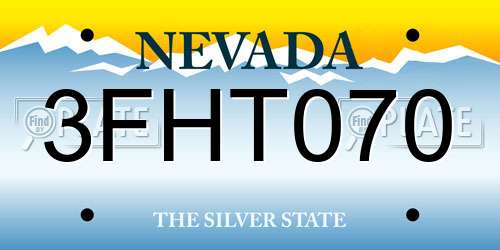 3FHT070 Nevada License Plate